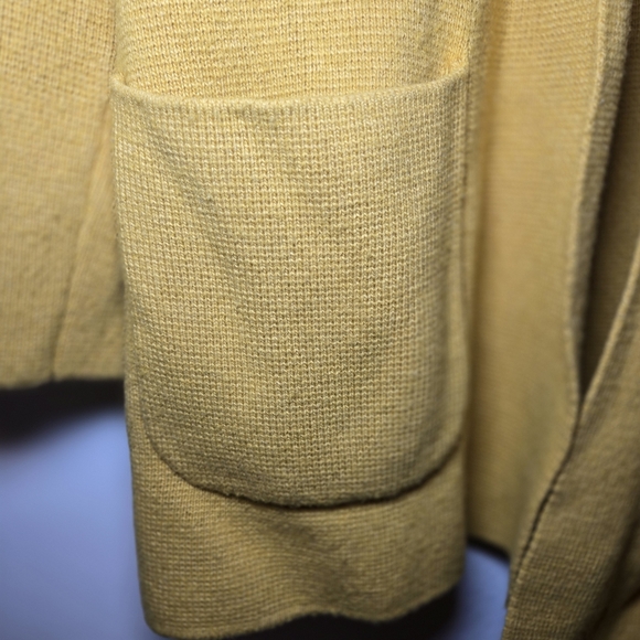 Womens XL Talbots Golden Yellow Open Front Cardigan Wool Blend Sweater - Picture 4 of 7